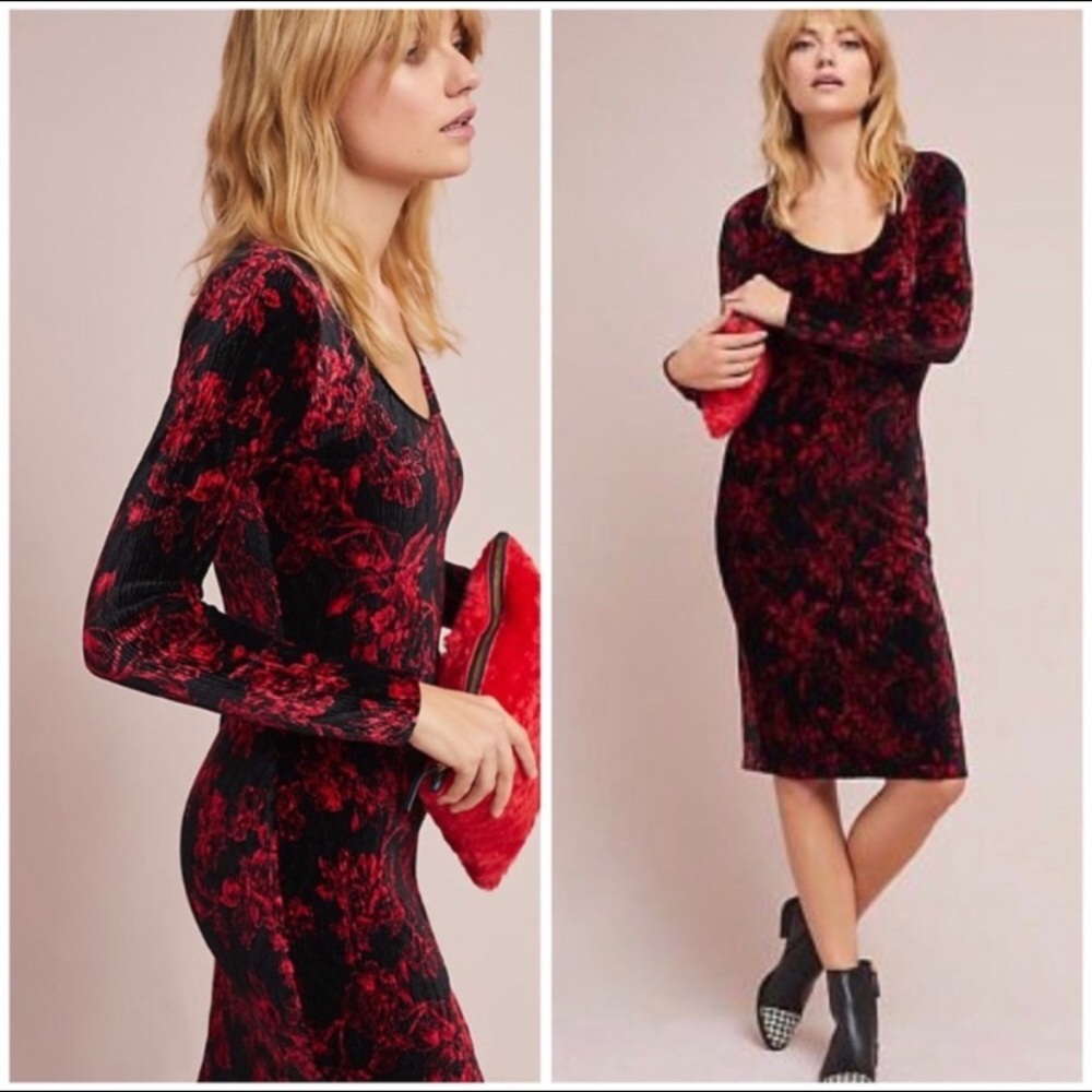 HD in Paris Red Floral Dress Size XS
